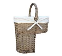 Antique Wash Finished Stair Basket with White Lining