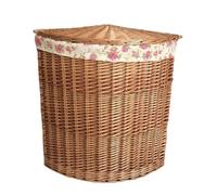 Cotton Lined Light Steamed Corner Laundry Basket Red Hamper Red One Size