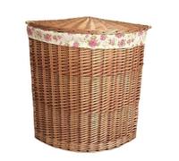 Red Hamper Large Light Steamed Wicker Corner Laundry Baskets with Garden Rose Lining - Garden Rose