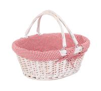 Red Hamper Cotton Lined White Swing Handle Shopper in Light Red | Size: Medium Red Hamper Light Red M