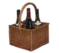 Red Hamper Db001 Wicker Double Steamed 2 Bottle Drinks Basket