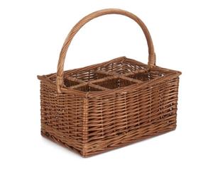 Red Hamper Db003 Wicker Double Steamed 6 Bottle Carrier Drinks Basket