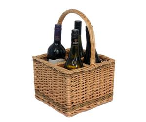 Red Hamper Db008 Wicker 2 Bottle Steamed Bottle Carrier