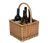 Red Hamper Db009 Wicker 4 Bottle Steamed 2 Tone Bottle Carrier