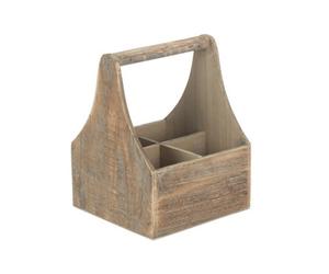 Red Hamper Db033 Wood Oak Effect Four Bottle Wooden Carrier