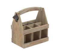Red Hamper Db034 Wood Oak Effect Six Bottle Wooden Carrier