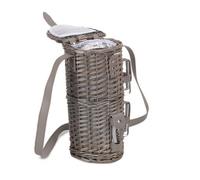 Red Hamper Db042 Wicker Single Bottle And 2 Cartridge Glass Carrier With Shoulder Strap