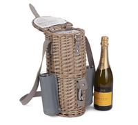 Red Hamper Db047 Wicker Single Bottle And 2 Champagne Glass Carrier With Shoulder Strap