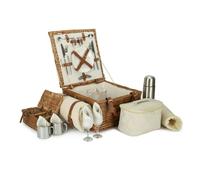 Red Hamper Deluxe Fully Fitted Traditional Wicker Picnic Basket - 2 Person