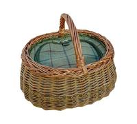 Red Hamper Deluxe Wicker Car Basket with Fitted Cooler - One Size