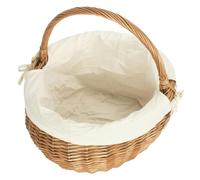 Red Hamper Deluxe Wicker Shopping Basket With White Lining - Small