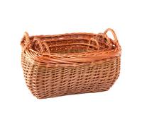 Red Hamper Dh010/home Wicker Set Of 3 Three Tone Storage Log Baskets