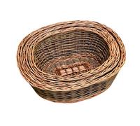 Red Hamper Dh017/home Wicker Set Of 3 Two Tone Green Oval Willow Trays