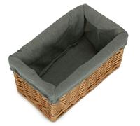 Red Hamper Double Steamed Grey Cotton Lined Willow Storage Baskets - Grey - Wicker - 1