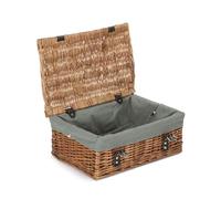 Red Hamper Double Steamed Grey Lining 35cm Empty Hamper Basket Red Hamper Grey