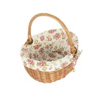 Red Hamper Double Steamed Oval Wicker Shopping Basket - Garden Rose