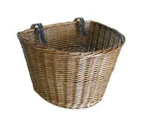 Red Hamper Double Steamed Wicker Front Fixing Bicycle Bike Basket - Brown - One Size - Bicycle Basket