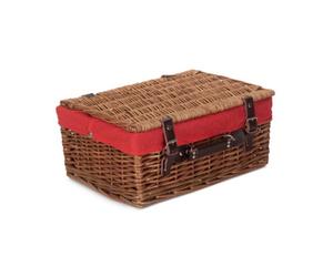 Red Hamper Eh004R Wicker 41Cm Double Steamed Picnic Basket With Red Lining