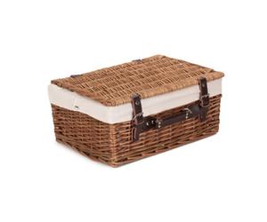Red Hamper Eh004W Wicker 41Cm Double Steamed Picnic Basket With White Lining