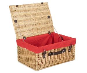 Red Hamper Eh007R Wicker 51Cm Buff Picnic Basket With Red Lining