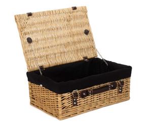 Red Hamper Eh009Bl Wicker 46Cm Buff Picnic Basket With Black Lining