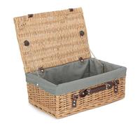 Red Hamper 46cm Buff Willow Wicker Picnic Basket - Grey - Wicker - 1