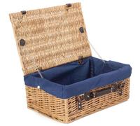 Red Hamper Eh009N Wicker 45Cm Buff Empty Hamper With Navy Blue Lining