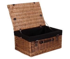 Red Hamper Eh015B Wicker 51Cm Double Steamed Picnic Basket With Black Lining