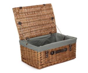 Red Hamper Eh015Gry 51Cm Double Steamed Picnic Basket With Grey Lining