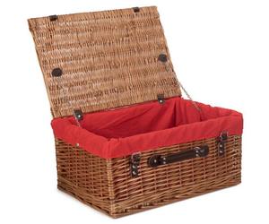 Red Hamper Eh015R Wicker 51Cm Double Steamed Picnic Basket With Red Lining