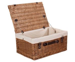 Red Hamper Eh015W Wicker 51Cm Double Steamed Picnic Basket With White Lining