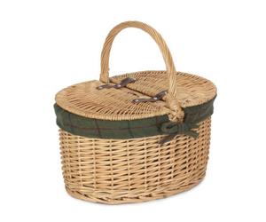 Red Hamper Eh017G Wicker Cotton Lined Buff Oval Picnic Basket