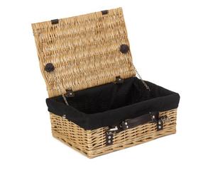 Red Hamper Eh026Bl Wicker 36Cm Picnic Basket With Black Lining