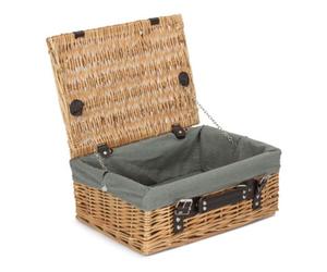 Red Hamper Eh026Gry 35Cm Picnic Basket With Grey Lining