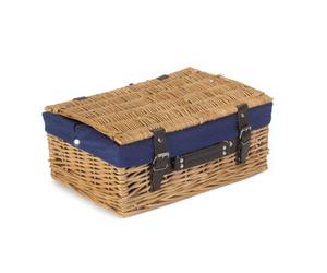 Red Hamper Eh026N Wicker 35Cm Picnic Basket With Blue Lining