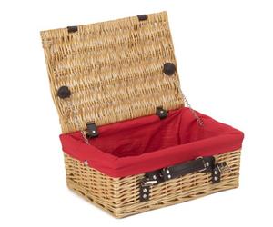 Red Hamper Eh026R Wicker 36Cm Picnic Basket With Red Lining