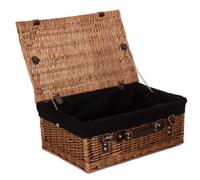 Red Hamper Eh028B Wicker 46Cm Double Steamed Picnic Basket With Black Lining