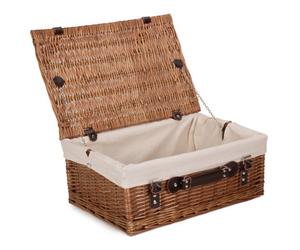 Red Hamper Eh028W Wicker 46Cm Double Steamed Picnic Basket With White Lining