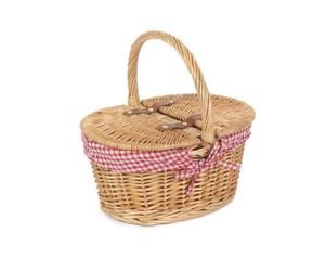 Red Hamper Eh029 Wicker Child's Lined Oval Lidded Picnic Basket