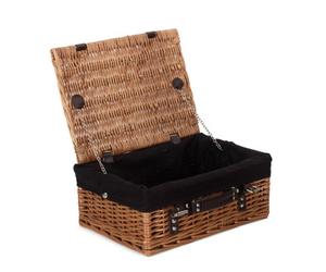 Red Hamper Eh030Bl Wicker 36Cm Double Steamed Picnic Basket With Black Lining