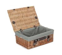 Red Hamper 36cm Double Steamed Willow Wicker Picnic Basket - Grey - Wicker - 1