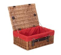 Red Hamper 36cm Double Steamed Willow Wicker Picnic Basket - Red - Wicker - 1