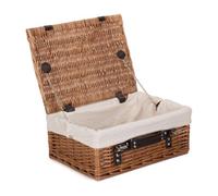 Red Hamper Eh030W Wicker 36Cm Double Steamed Picnic Basket With White Lining