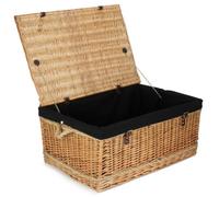 Red Hamper Eh033B 72Cm Rope Handled Black Cotton Lined Wicker Trunk