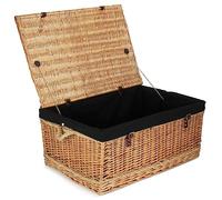 Red Hamper 72cm Rope Handled Trunk Wicker Picnic Basket - Black - Wicker - 1