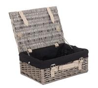 Red Hamper Eh034B Wicker 36Cm Antique Wash Picnic Basket With Black Lining