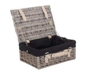 Red Hamper Eh034B Wicker 36Cm Antique Wash Picnic Basket With Black Lining