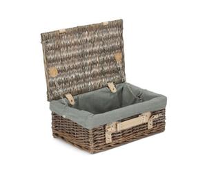 Red Hamper Eh034Gry 36Cm Antique Wash Hamper With Grey Sage Lining