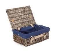 Red Hamper Eh034N Wicker 35Cm Antique Wash Picnic Basket With Blue Lining