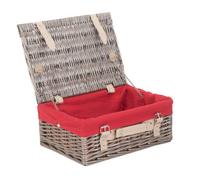 Red Hamper Eh034R Wicker 36Cm Antique Wash Picnic Basket With Red Lining